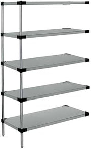 QUANTUM STORAGE SYSTEMS WRSAD5-63-2172SS Solid Shelves Add-On Kit for WRS5-63-2172SS Stainless Steel 5 Shelves 63" H x 72" W x 21" D