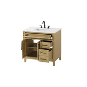36" Single Bathroom Vanity in Honey Brown by Elegant Kitchen and Bath – unspecified, Aluminum, Brown, Model VF82536MHB