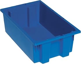 Stack and NEST Storage Container, 18 in L X 11 in W X 6 in H, Blue, Polypropylene