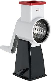 Westmark Multipurpose Rotary Cheese Grater with 4 Interchangeable Stainless Steel Drums and Non-Slip Suction Pad