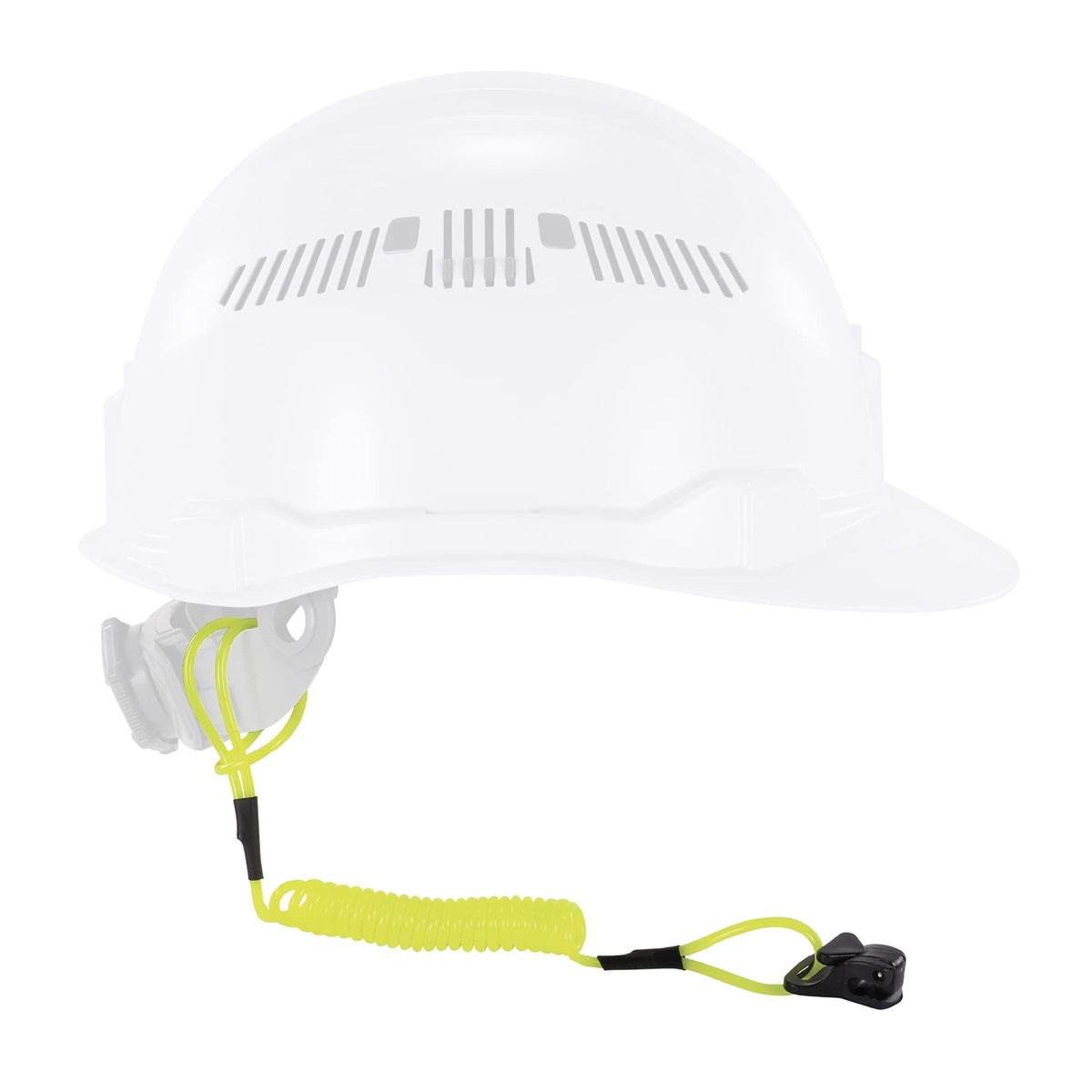 Ergodyne Lime / Each / Coil Lanyard - Clamp - 2lbs Hard Hat Accessories