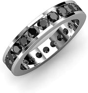 Black Diamond Channel Set Eternity Band 2.86 ctw-3.36 ctw 14K White Gold