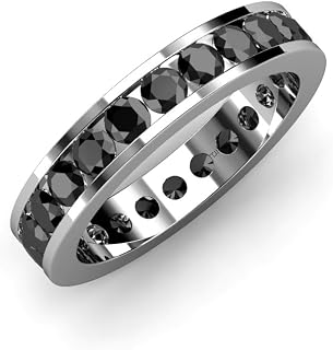 Black Diamond Channel Set Eternity Band 2.86 ctw-3.36 ctw 14K White Gold