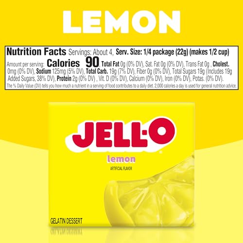 Jell-O Lemon / 3 Ounce (Pack of 4) / 1 Gelatin