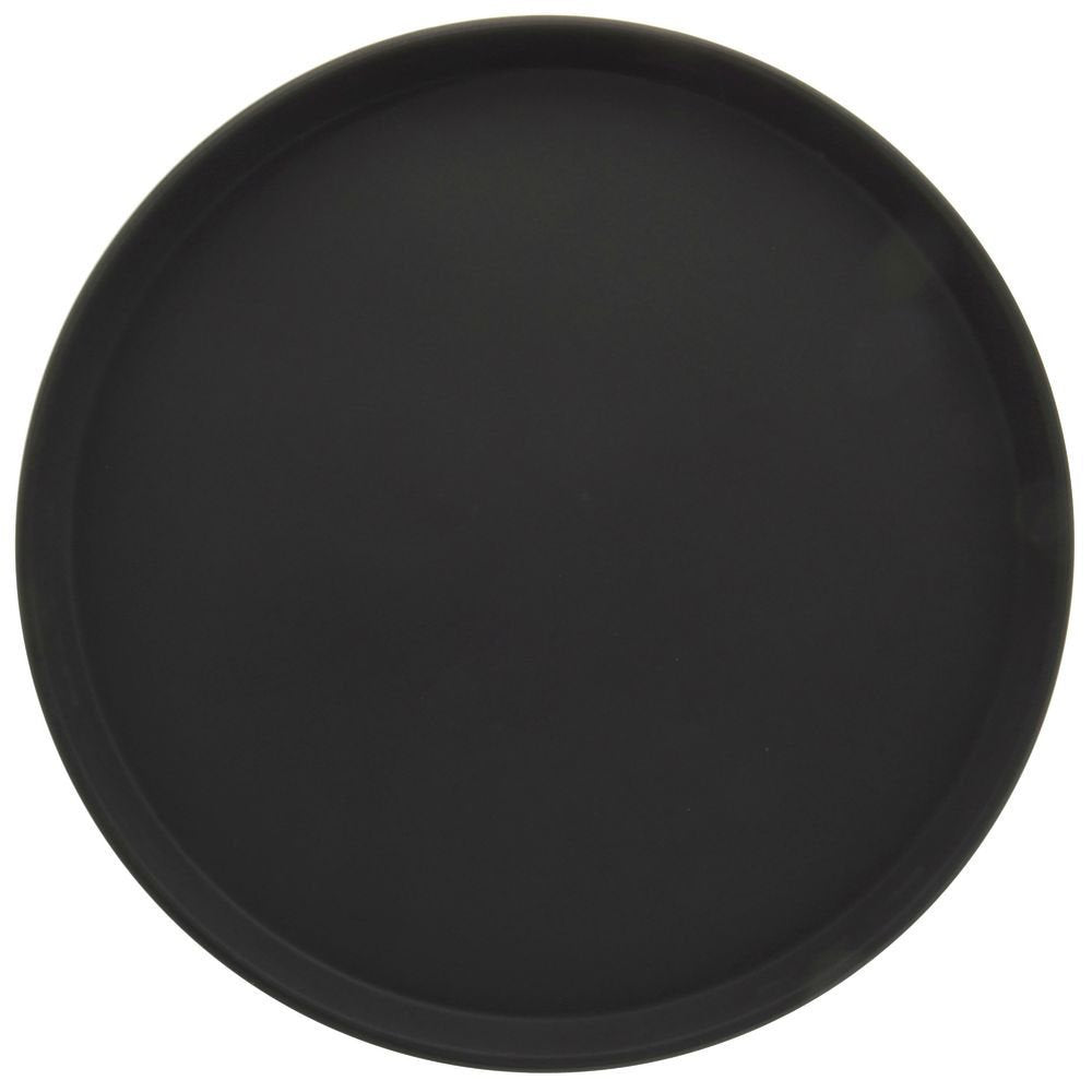 Serving Tray Nonskid Round Black Polypropylene - 16"Dia x 1"H by HUBERT – 16", Plastic, Black