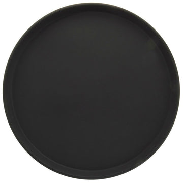 Serving Tray Nonskid Round Black Polypropylene - 16"Dia x 1"H by HUBERT – 16", Plastic, Black