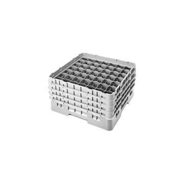 Camrack Glass Rack with 4 extenders full size 49 compartments by Cambro – Polypropylene, Soft Gray, Pack of 2, Model 49S800151