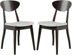 Starlight Canyon Home Black Wenge Solid Wood Dining Side Chair Set of 2, Stylish and Durable, Comfortable Seating for Dining Room, Classic Design for Modern Homes