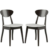 Black Wenge Solid Wood Dining Side Chair Set of by Starlight Canyon Home – Full Solid Rubberwood, Fabric, Black, Pack of 2