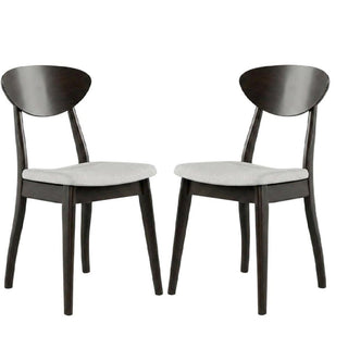 Black Wenge Solid Wood Dining Side Chair Set of by Starlight Canyon Home – Full Solid Rubberwood, Fabric, Black, Pack of 2