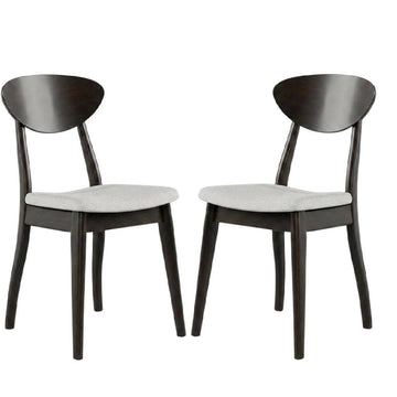 Black Wenge Solid Wood Dining Side Chair Set of by Starlight Canyon Home – Full Solid Rubberwood, Fabric, Black, Pack of 2