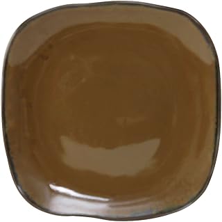 Tuxton China GAJ-501 Plate, 9", Square, Microwave and Dishwasher Safe, Oven Proof, Fully Vitrified, Ceramic, TuxTrendz, Artisan, Mojave, Pack of 12