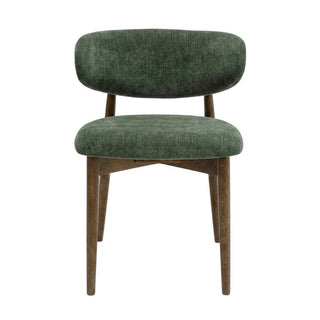 Velvet-Upholstered Dining Chair with Oak Legs by Starlight Canyon Home – Velvet, Green