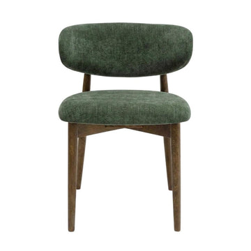 Velvet-Upholstered Dining Chair with Oak Legs by Starlight Canyon Home – Velvet, Green
