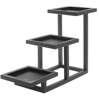 2 Tier Cube Display for Condiments by HUBERT – 5"l X 14 2/5"w X 9"h, Metal, Black, Model 60284