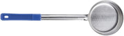 HUBERT Portion Server Scoop with Blue Plastic Handle 8 Ounce Stainless Steel - 14 1/2"L