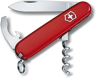 Victorinox Waiter Swiss Army Knife, 9 Function Swiss Made Pocket Knife with Large Blade, Corkscrew and Bottle Opener - Red