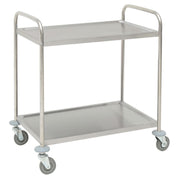 Trolley Cart Stainless Steel 2 -Shelf - 31 9/10" L x 17 9/10" W x 33 5/8" H by HUBERT – Stainless Steel, Model T10020