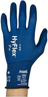 Ansell Healthcare 111717 Series 11-818 HyFlex Light Nitrile Duty FORTIX Foam Glove, Size 10, Blue (Pack of 144)