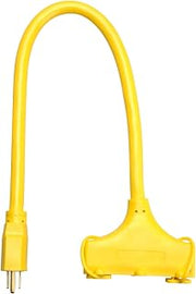Southwire Triple Outlet Extension Cord - Provides Heavy-Duty Outdoor Power for Tools & Equipment - High Visibility - Waterproof - Durable Build - 2 Feet