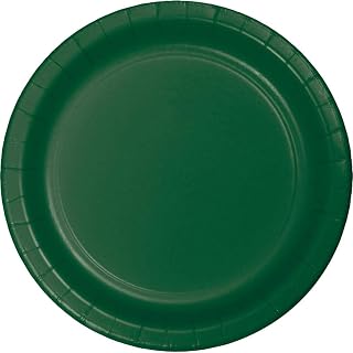 Creative Converting Table Needs, Round Paper Dinner Plates, Party Supplies, Hunter Green, 8.75", 24ct