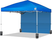 E-Z UP Envoy Plus 10’ x 10’ Pop-Up Canopy Tent, Royal Blue Top, Sidewall, Weight Bags, Roller Bag, E-Z Clips, Gear Loft