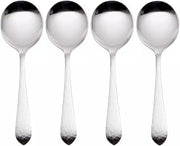 Reed & Barton Hammered Antique 18/10 Stainless Round Soup Spoon (Set of Four)