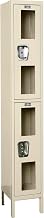 Global Industrial Double Tier 2 Door Clear View Locker, 12"Wx18"Dx36"H, Tan, Unassembled