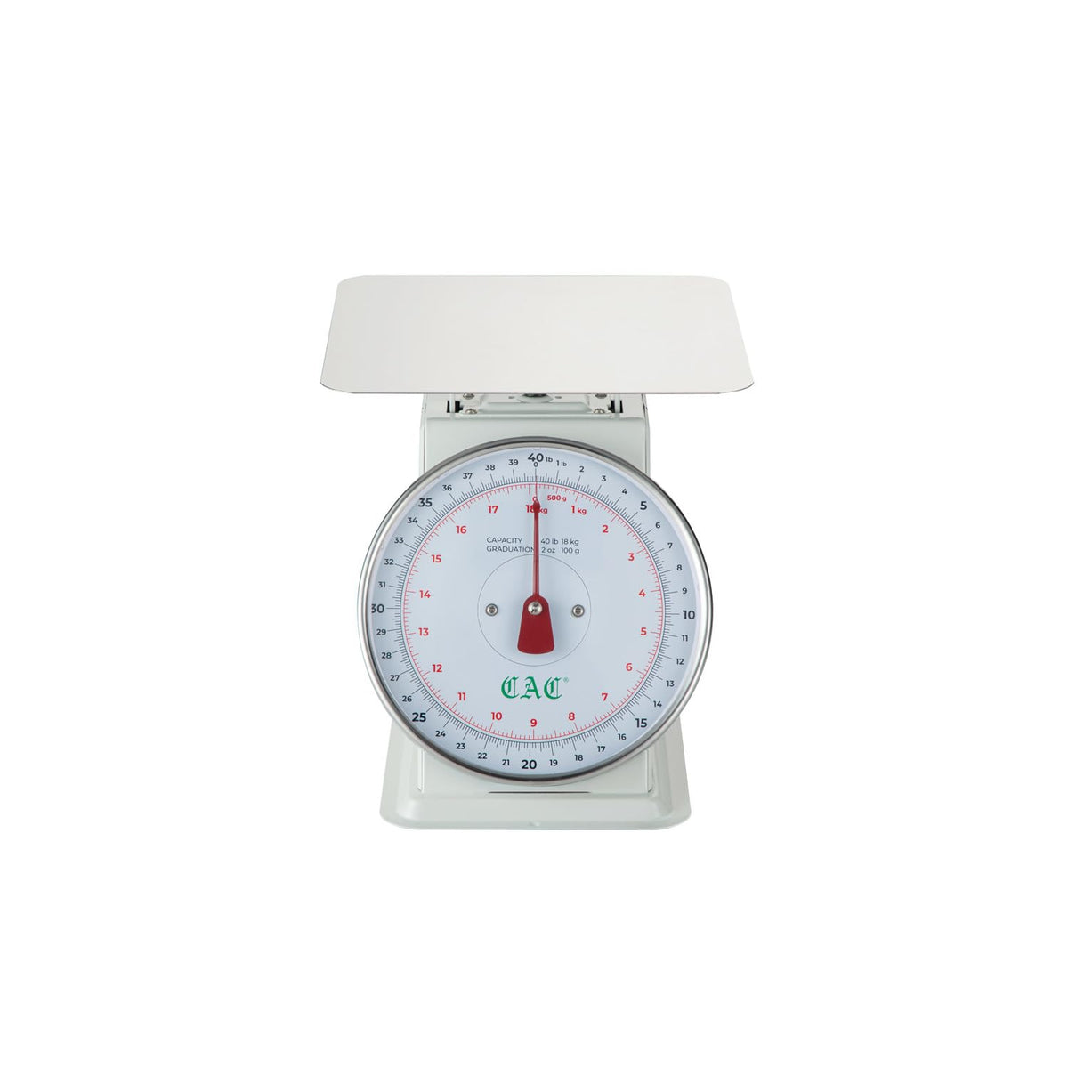 CAC Foodservice Scale Mechanical Portion Control 40LB by CAC China – Silver, Model SCM1-40E
