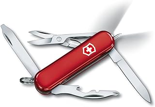 Victorinox Midnite Manager Swiss Army Knife Multitool 10 Functions LED Red | Compact 58 mm Pocket Knife with Ballpoint Pen, Phillips Screwdriver, Scissors and LED Light. Swiss Made.