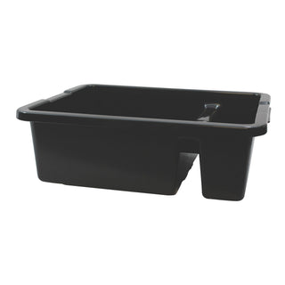 22" x 15" Heavy-Duty Divided Tote Box by Tablecraft – Plastic, Black, Model 1547B