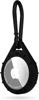 Pelican Protector AirTag Holder with Stainless Steel Carabiner Clip - Black