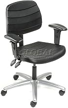 Global Industrial Deluxe Ergonomic Chair with Armrests, Polyurethane, Black
