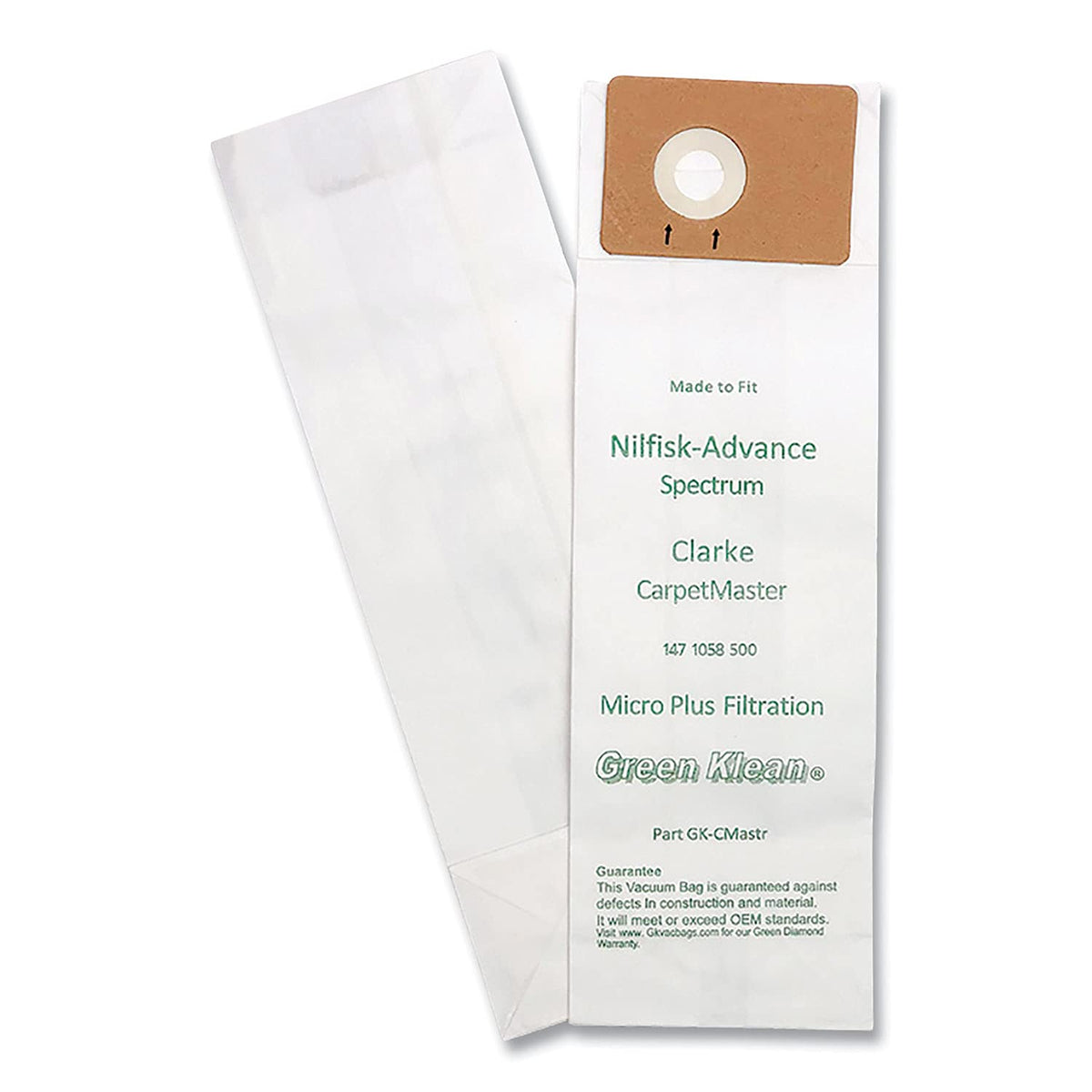 Green Klean Replacement Vacuum Bags – Fits Advance Spectrum S12, D12, S15, D15, GU & Clarke CarpetMaster, 10/pkGK-CMASTR-P