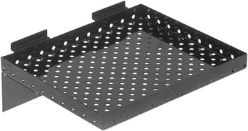Retail Resource Slatwall Perforated Shelf, 12" x 10" (W x D) Black Case of 2