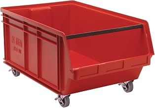 QUANTUM STORAGE SYSTEMS QMS843MOBRD MAGNUM Mobile Heavy Duty Part Organizer Red Bins 29" L x 19" W x 18" H