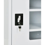 Clear View Wall Storage Cabinet with Locking Recessed by Global Industrial – 18"W x 12"D x 26"H, Alloy Steel, Off White, Model 269875CV-WH