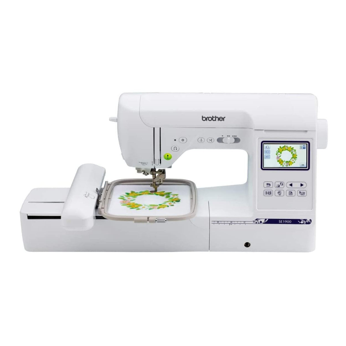 SE1900 Sewing and Embroidery Machine with Threads and Sewing Clips Set Bundle (3 Items) by Brother – 22 x 22.6 x 18.75 inches, Metal, white, Model SE1900_K1