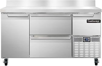 CFA60-BS-D Freezer Base Worktop Unit, 60" W, With Backsplash & Drawers