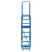 8 Step Narrow Steel Rolling Ladder by Global Industrial – Alloy Steel, Blue, Model GPL082410P