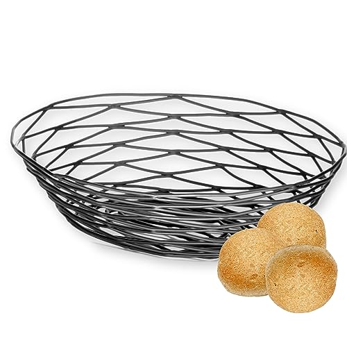 Tablecraft 11.75" x 9" x 3.5" / Black / Modern Bread & Serving Baskets