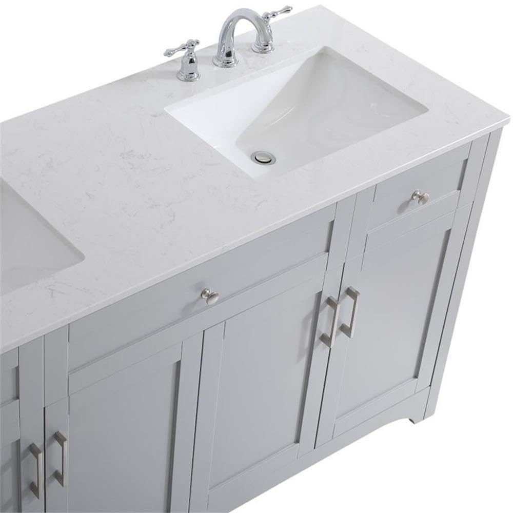 Elegant Decor 60" - Double / Grey / Traditional Bathroom Vanities