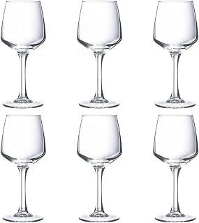 Arcoroc Lineal Wine Glasses 8.3oz / 250ml - Pack of 6 | Red Wine Glasses, White Wine Glasses, Toughened Wine Glasses, Wine Stemglasses