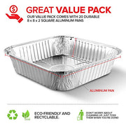 Stock Your Home 20 Pack / Silver / Pans Disposable Cookware
