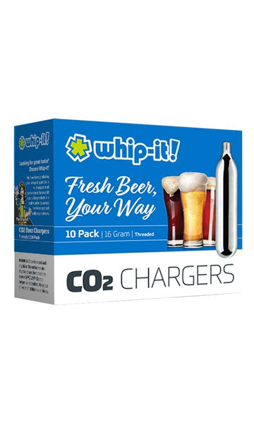 Beer Chargers (Threaded) by Whip-It! – One Size, Alloy Steel, Silver, Model CSV-BR16TH 0010