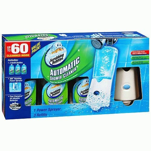 The Automatic Shower w/ 3 34oz Bottles Included by Scrubbing Bubbles – Blue, Pack of 3, Model 2SBPACK