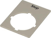 CBK-NPE20 | ABB Fixed NAMEPLATE, Engraved 'Stop', Silver-Grey Aluminium Finish