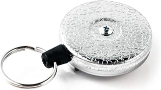KEY-BAK Original Retractable Key Holder with a Front, Steel Belt Loop, Split Ring and Made in the USA
