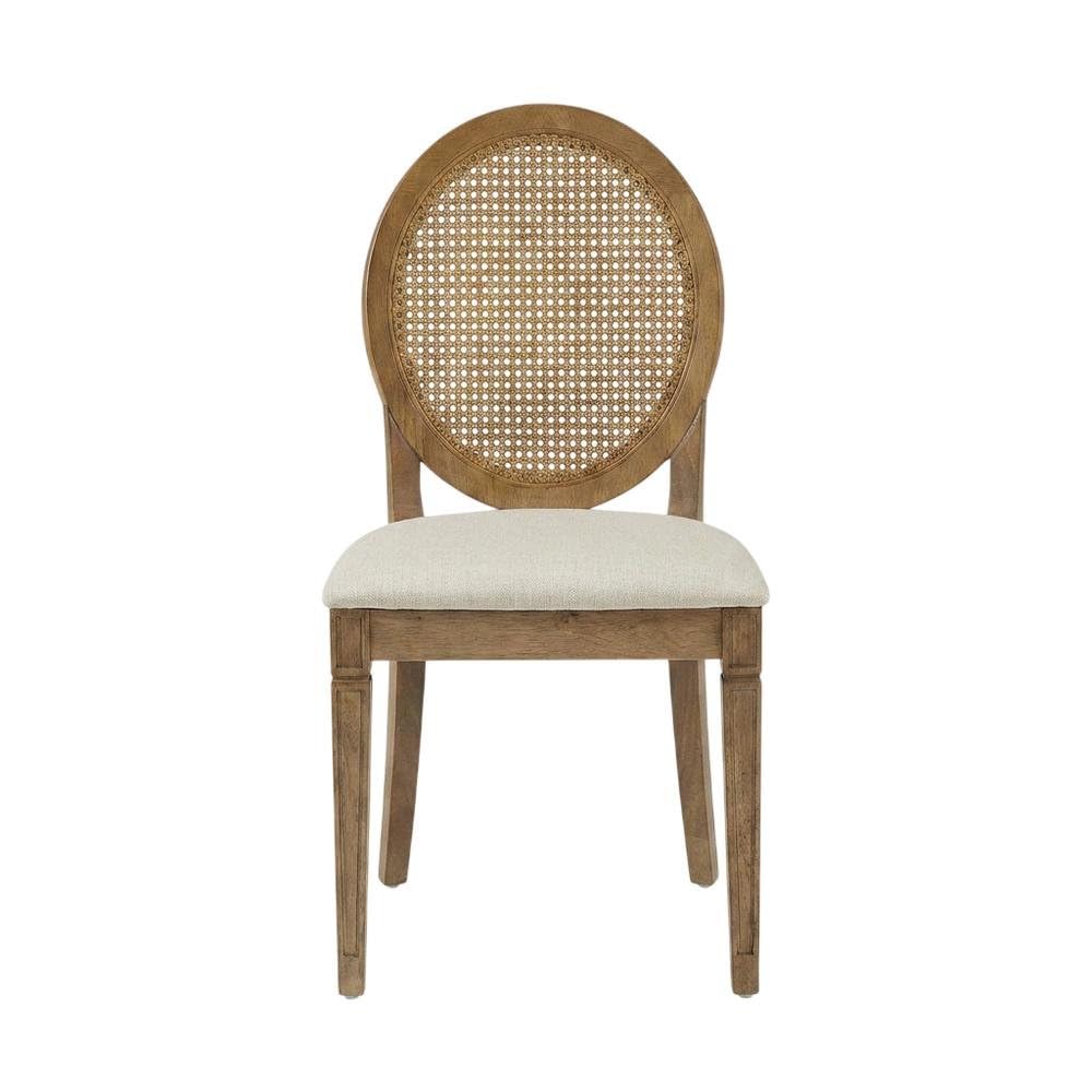 Brown 4-Piece Cane-Back Dining Chair Set by Furnifact – Rubberwood 85.00%,Fabric 5.00%,Foam 5.00%,Paper Rattan 5.00%, Brown, Pack of 4