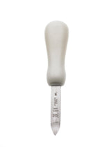 New Haven Style Bent Tip Oyster Knife with Poly Handle by Mercer Culinary – 2.8", Stainless Steel, White, Model M33027A